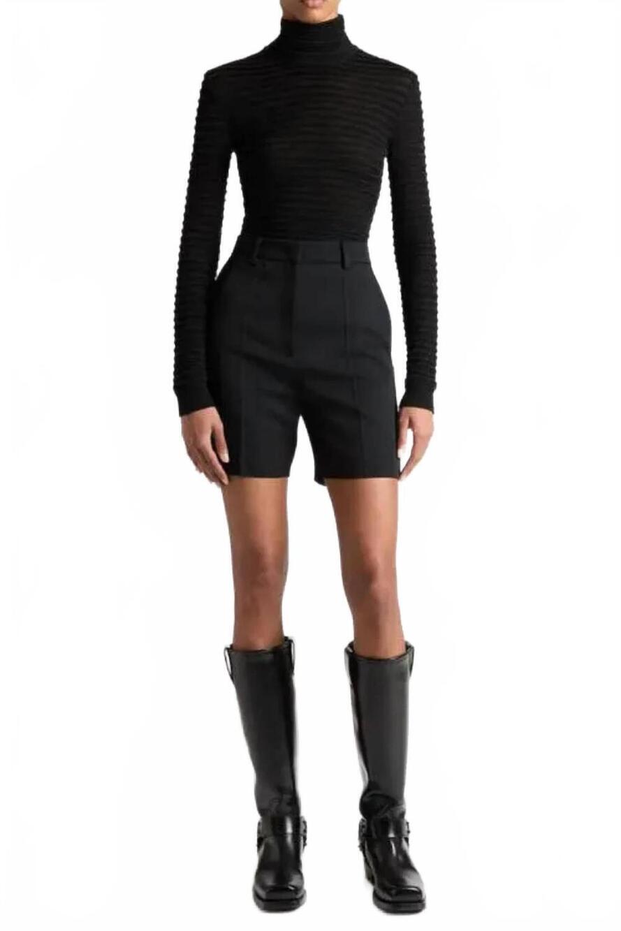 NEW VALENTINO GARAVANI ribbed turtleneck sweater in nero